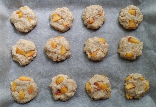 Заготовки для овсяного печенья с персиками